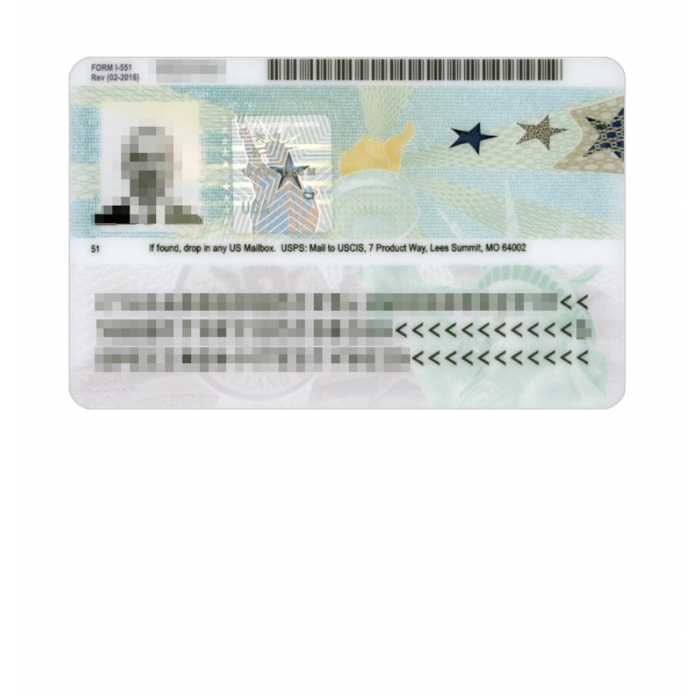 USA permanent residence card