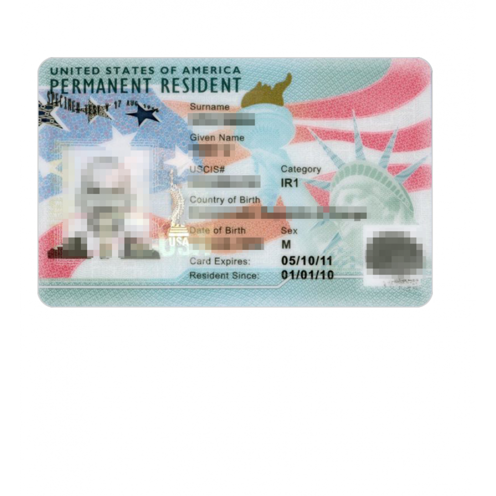 USA permanent residence card